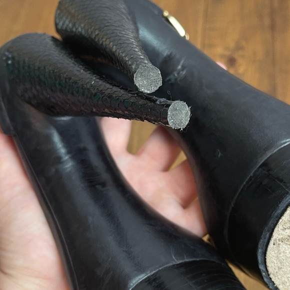 Rachel Zoe Black platform stilettos with snakeskin details size 9.5 - Picture 9 of 14